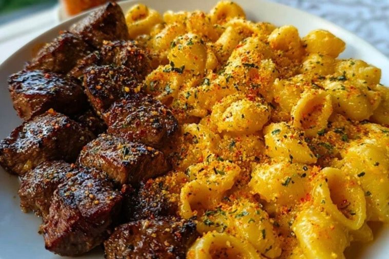 Garlic Butter Steak Bites & Loaded Cheddar Alfredo Shells