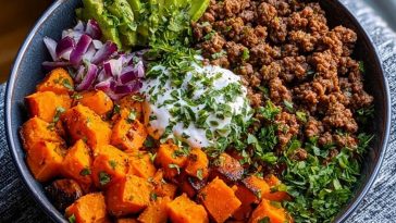 Ground Beef Sweet Potato Power Bowl