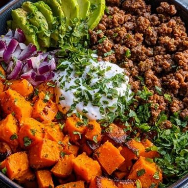 Ground Beef Sweet Potato Power Bowl