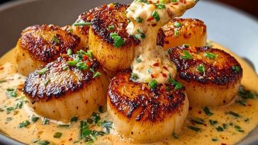 Seared Scallops with Spicy Cajun Cream Sauce