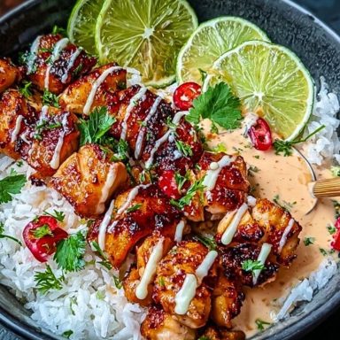 Sweet Chili Chicken Bowl with Coconut Lime Drizzle