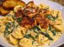 Cheesy Alfredo Linguine with Golden Garlic Butter Chicken in Creamy Sauce